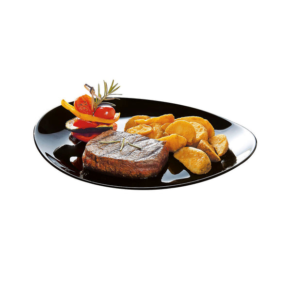 Flacher Teller Luminarc Friends Time Schwarz Glas 30 x 26 cm Fleisch (12 Stück)