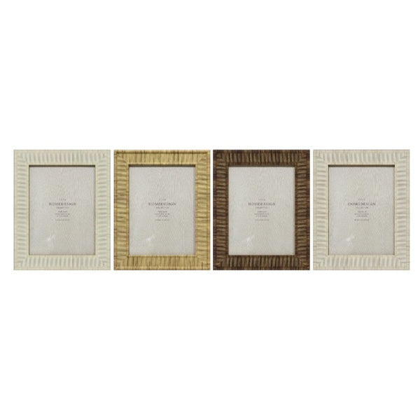 Fotorahmen Home ESPRIT Beige natürlich Kristall polystyrol Skandinavisch 20,5 x 2 x 25,5 cm (4 Stück)