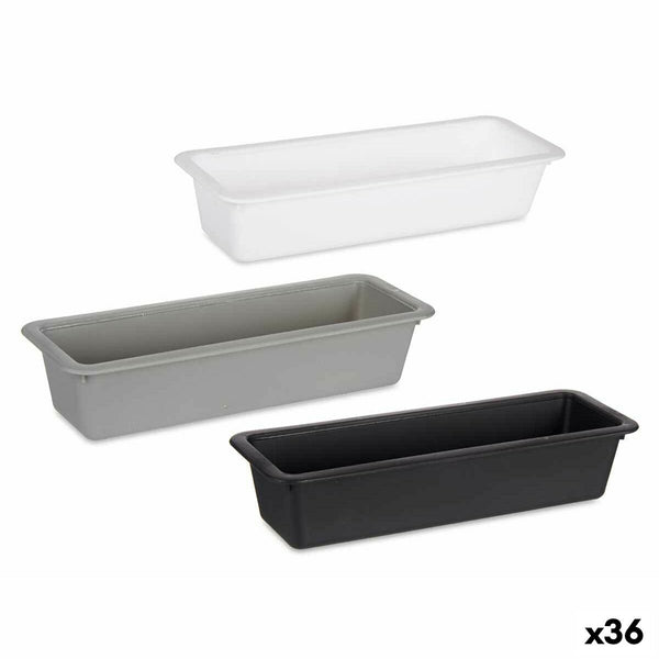 Besteckkasten Kinvara Weiß Schwarz Grau Kautschuk Polypropylen TPR 8,5 x 5 x 24 cm 24 x 5,5 x 8,5 cm (36 Stück)