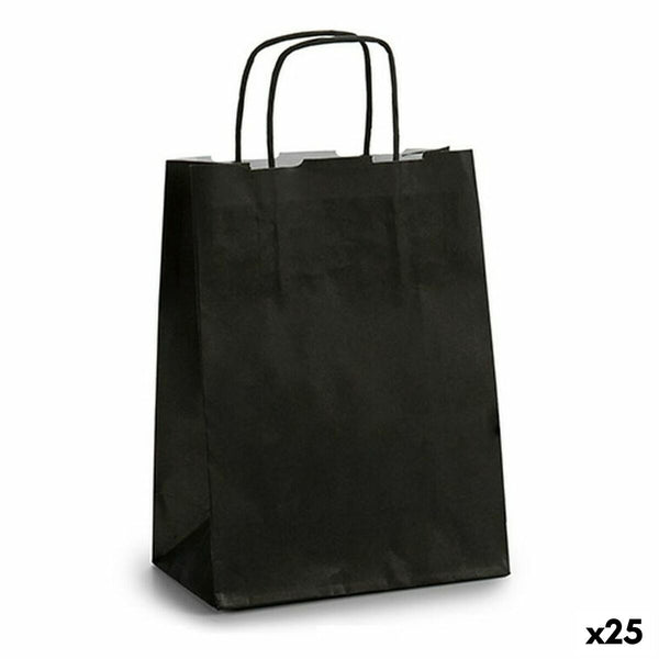 Papiertaschen Pincello 18242 Schwarz 18 x 8 x 31 cm (25 Stück)