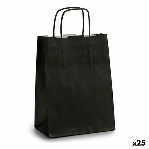 Papiertaschen Pincello 18242 Schwarz 18 x 8 x 31 cm (25 Stück)