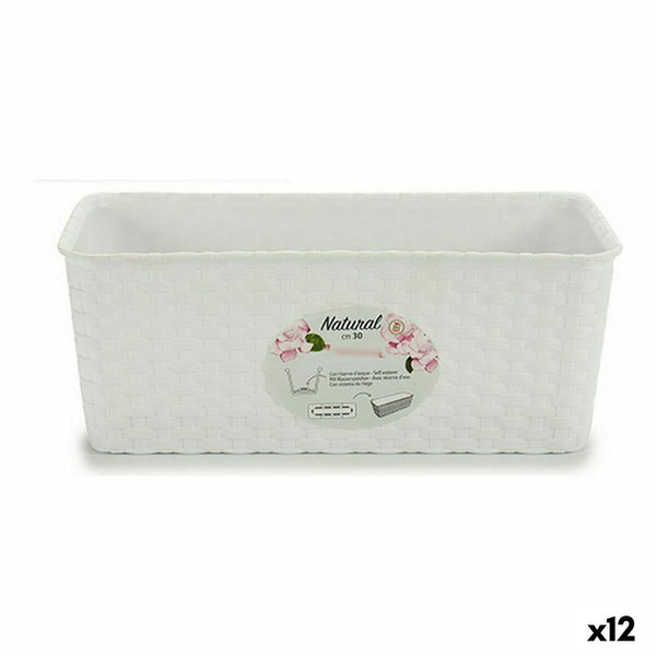 Blumenkasten Stefanplast Weiß Kunststoff 13 x 11 x 28,5 cm 29 x 11 x 12,5 cm (12 Stück)