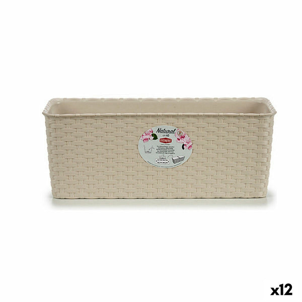 Blumenkasten Stefanplast Beige Kunststoff 15,5 x 13,5 x 38,5 cm (12 Stück)