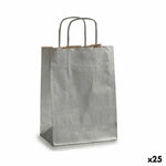 Papiertaschen Pincello Silberfarben Silber 18 x 8 x 31 cm 17,7 x 31 x 0,2 cm (25 Stück)
