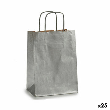 Papiertaschen Pincello 18241 Silberfarben 18 x 8 x 31 cm (25 Stück)