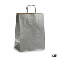 Papiertaschen Pincello 24311 Silberfarben 24 x 12 x 40 cm (25 Stück)