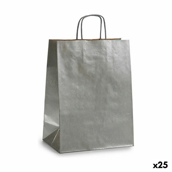 Papiertaschen Pincello 24311 Silberfarben 24 x 12 x 40 cm (25 Stück)