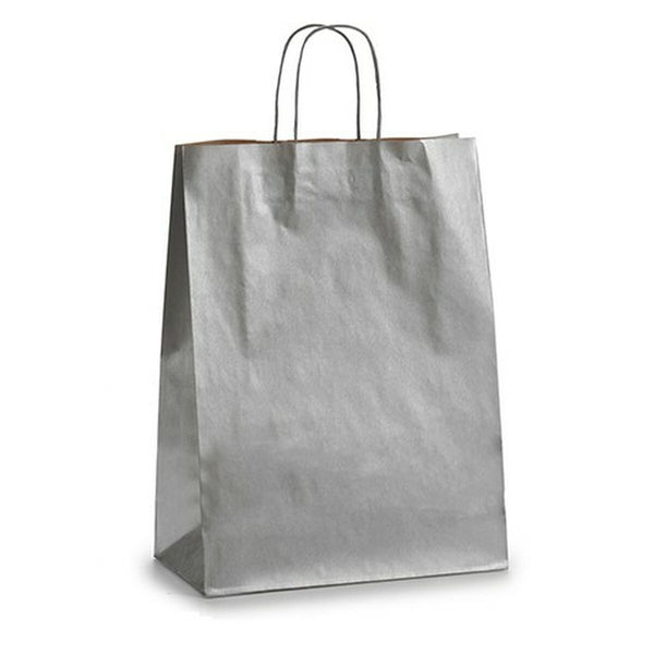 Papiertaschen Pincello Silberfarben Silber 12 x 52 x 32 cm (25 Stück)