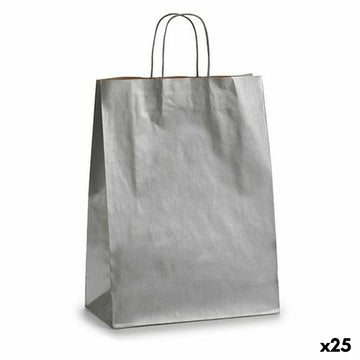 Papiertaschen Pincello 32411 Silberfarben 12 x 52 x 32 cm 32 X 12 X 50 cm (25 Stück)