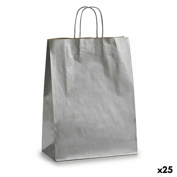Papiertaschen Pincello Silberfarben Silber 12 x 52 x 32 cm (25 Stück)
