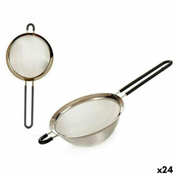 Sieb Kinvara Schwarz Silberfarben Silber Silikon Edelstahl Ø 14 cm 14 x 5,5 x 32,5 cm 14 x 32,5 x 5,5 cm (24 Stück)
