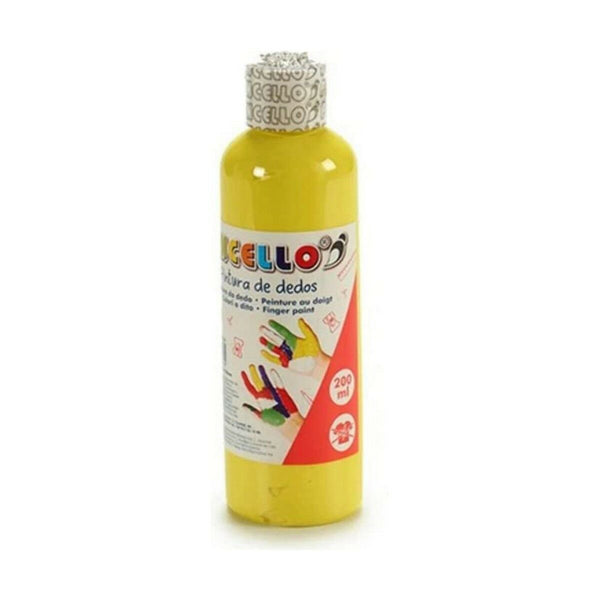 Fingerfarbe Pincello Gelb 200 ml (12 Stück)