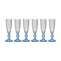 Champagnerglas Punkte Blau Durchsichtig Glas 6 Stück (180 ml)