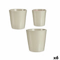 Blumentopfset Ibergarden LINCE PQ - 7044 Grau Lehm (6 Stück)