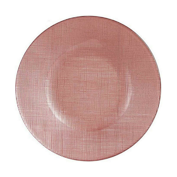 Flacher Teller Vivalto 323921P-3 323921P-3 Rosa Glas 21 x 2 x 21 cm (6 Stück)