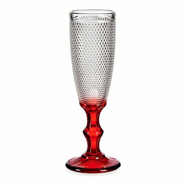 Champagnerglas Rot Durchsichtig Punkte Glas 6 Stück (180 ml)