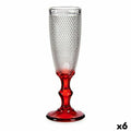 Champagnerglas Rot Durchsichtig Punkte Glas 6 Stück (180 ml)