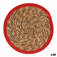 Untersetzer Gift Decor Rot natürlich Naturfaser 30 x 1 x 30 cm (48 Stück)