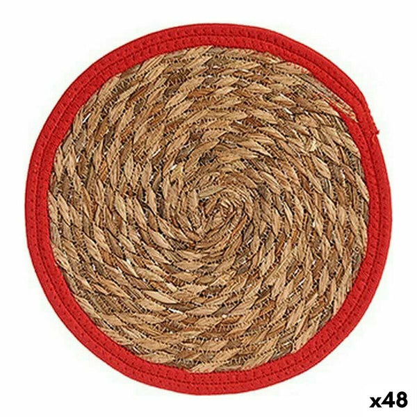 Untersetzer Gift Decor Rot natürlich Naturfaser 30 x 1 x 30 cm (48 Stück)