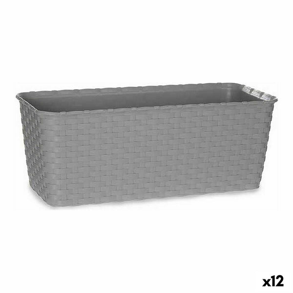 Blumenkasten Stefanplast Grau Kunststoff 13 x 11 x 29 cm (12 Stück)