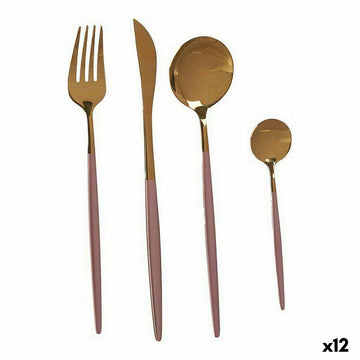Besteck-Set Kinvara Rosa Gold Edelstahl 16 x 5 x 24,5 cm (12 Stück)