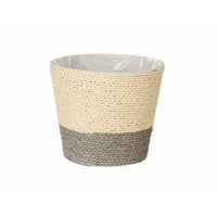 Blumentopf Ibergarden 86439 Grau natürlich Schnur Kunststoff 15 x 15 x 14 cm (24 Stück)