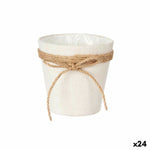 Blumentopf Ibergarden WY18-71 Weiß Braun Stoff Schnur Kunststoff Schleife 14 x 12,5 x 14 cm 14 x 14 x 14 cm (24 Stück)