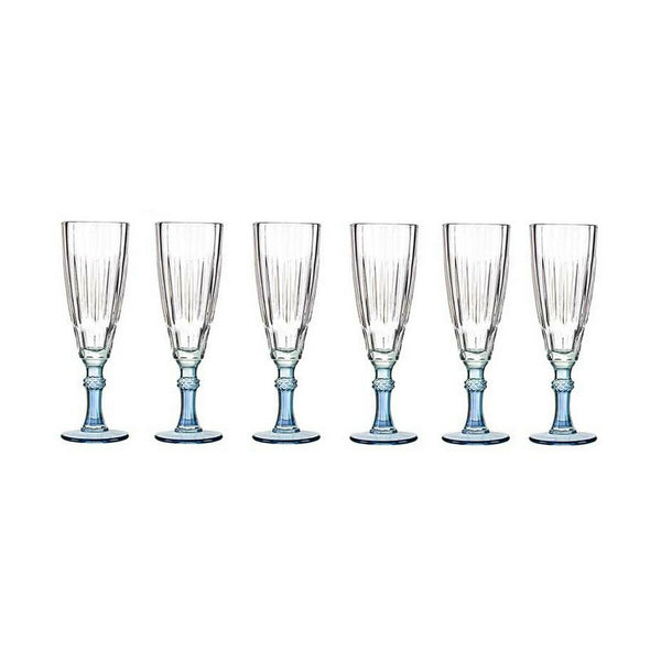 Champagnerglas Vivalto Exotic Blau Kristall 170 ml (6 Stück)