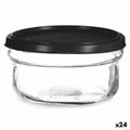 Runde Lunchbox mit Deckel Vivalto 249-2 Schwarz Durchsichtig Glas Kunststoff 415 ml 12 x 6 x 12 cm (24 Stück)