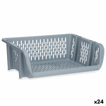 Gemüse-Korb Kinvara Grau Polypropylen 30 x 13,5 x 38,7 cm (24 Stück)