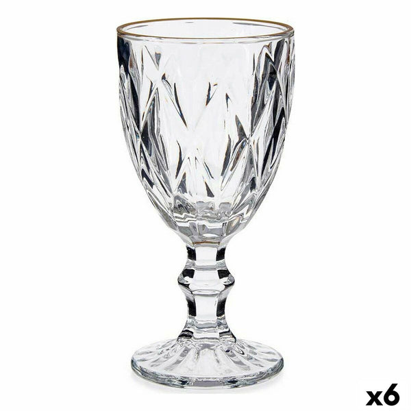 Weinglas Vivalto R-00817DL/BHA6-M R-00817DL/BHA6-M Durchsichtig Gold Glas 330 ml (6 Stück)