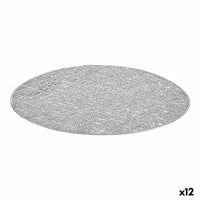 Untersetzer Kinvara Silberfarben Silber Kunststoff 30 % Polyester Ø 38 cm 38 x 0,01 x 38 cm (12 Stück)