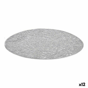 Untersetzer Kinvara Silberfarben Silber Kunststoff 30 % Polyester Ø 38 cm 38 x 0,01 x 38 cm (12 Stück)