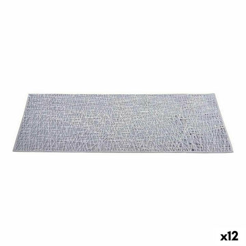 Untersetzer Kinvara Silberfarben Silber Kunststoff 30 % Polyester 45 x 0,01 x 30 cm (12 Stück)