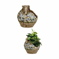 Dekorative Gartenfigur Ibergarden ZD19022 Polyesterharz Vase 28,5 x 28 x 28,5 cm (2 Stück)