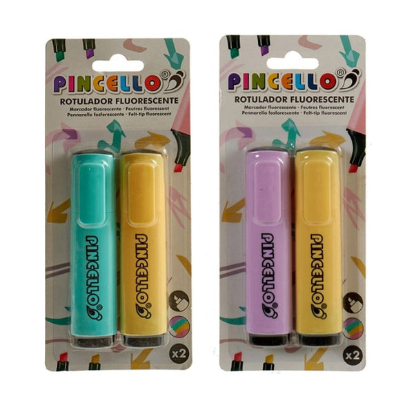 Textmarker Pincello Gelb grün Orange Lila Kuchen (72 Stück)