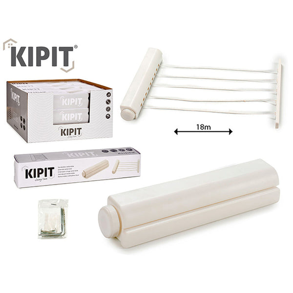 Wäscheständer Kipit 21940 Weiß Nylon Polypropylen 34,5 x 6 x 6 cm Ausziehbar (12 Stück)