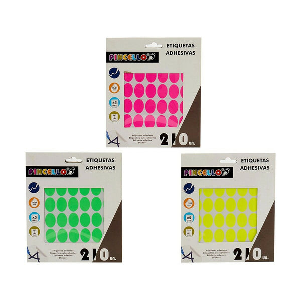 Klebeetiketten Pincello 17 x 4 x 19 cm 17 x 24 mm Oval (12 Stück)