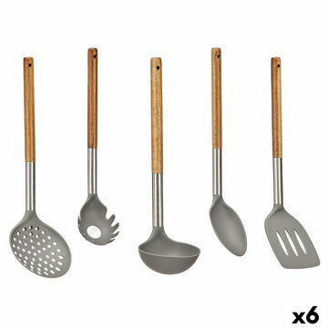Küchenutensilien-Set Kinvara Grau Edelstahl Akazienholz (6 Stück)