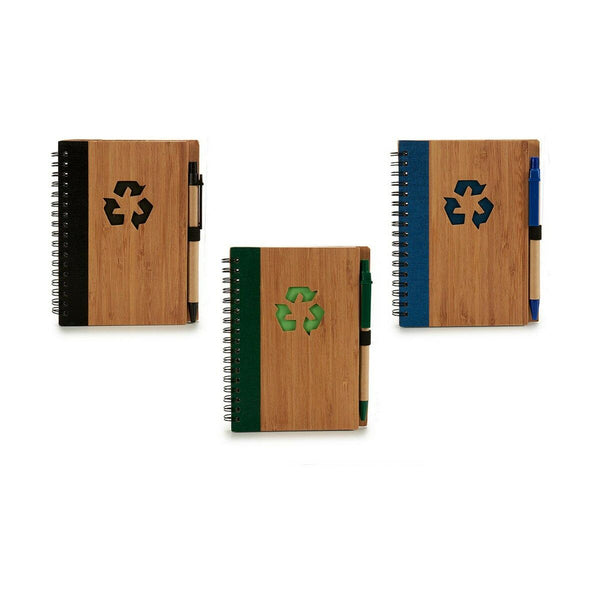 Mini-Ringheft mit Kugelschreiber Pincello 1 x 16 x 12 cm Bambus (12 Stück)