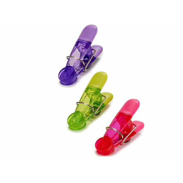Verschlussclips Kinvara Blau Rot grün Lila Bunt Metall Kautschuk Kunststoff Magnet Plattenspeicher 4 Stücke (12 Stück)