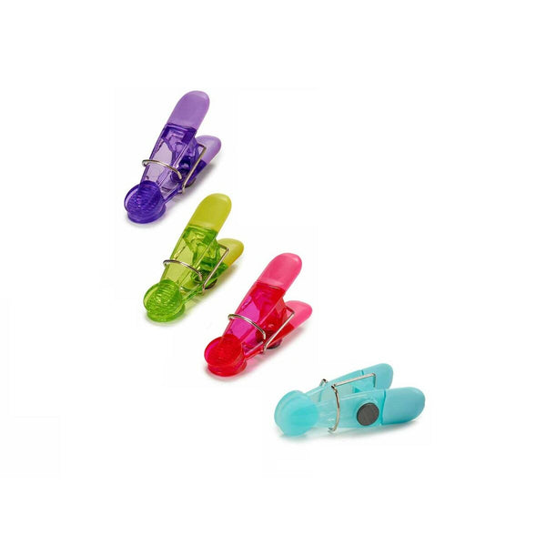 Verschlussclips Kinvara Blau Rot grün Lila Bunt Metall Kautschuk Kunststoff Magnet Plattenspeicher 4 Stücke (12 Stück)