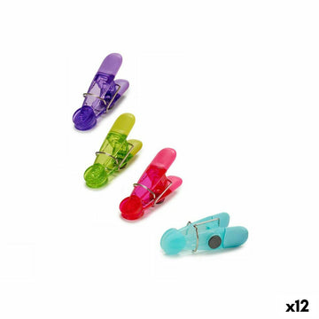 Verschlussclips Kinvara Blau Rot grün Lila Bunt Metall Kautschuk Kunststoff Magnet Plattenspeicher 4 Stücke (12 Stück)
