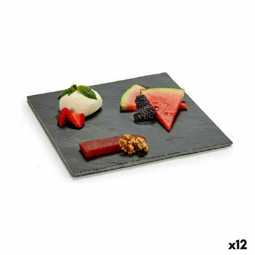 Tablett für Snacks Kinvara Schwarz 25 x 0,5 x 25 cm (12 Stück)