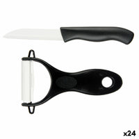 Gemüseschneider und Schäler Kinvara Weiß Schwarz aus Keramik Polypropylen ABS 14 x 23 x 2 cm (24 Stück)