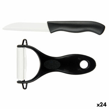 Gemüseschneider und Schäler Kinvara Weiß Schwarz aus Keramik Polypropylen ABS 14 x 23 x 2 cm (24 Stück)