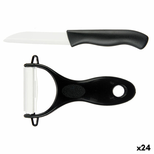 Gemüseschneider und Schäler Kinvara Weiß Schwarz aus Keramik Polypropylen ABS 14 x 23 x 2 cm (24 Stück)
