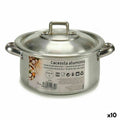 Topf mit Deckel Kinvara Silberfarben Ø 14 cm 1 L 20,5 x 7 x 14 cm 20,5 x 9,5 x 16 cm 14 x 7 x 20,5 cm (10 Stück)