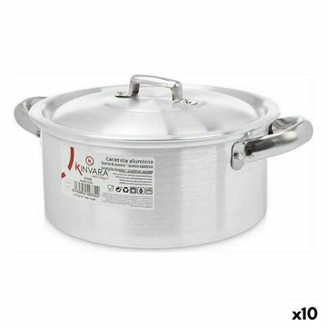 Topf mit Deckel Kinvara Silberfarben 25 x 11,5 x 18 cm 18 x 11,5 x 25 cm (10 Stück)