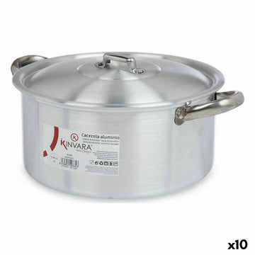 Topf mit Deckel Kinvara Silberfarben 5 L 33 x 14,5 x 26 cm (10 Stück)